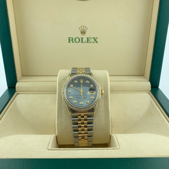 ROLEX OYSTER PERPETUALDATE 10K GOLD APPROX 1CT DB - Picture 9 of 10
